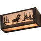 Meyda Lighting Moose at Lake 16" 2-Light Oil Rubbed Bronze Vanity Light With Silver Mica Shade Glass