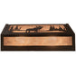 Meyda Lighting Moose at Lake 16" 2-Light Oil Rubbed Bronze Vanity Light With Silver Mica Shade Glass