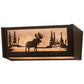 Meyda Lighting Moose at Lake 16" 2-Light Oil Rubbed Bronze Vanity Light With Silver Mica Shade Glass