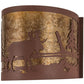 Meyda Lighting Moose at Lake 16" 2-Light Rust Wall Sconce With Amber Mica Shade Glass