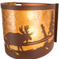 Meyda Lighting Moose at Lake 16" 2-Light Rust Wall Sconce With Amber Mica Shade Glass