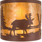 Meyda Lighting Moose at Lake 16" 2-Light Rust Wall Sconce With Amber Mica Shade Glass