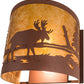 Meyda Lighting Moose at Lake 16" 2-Light Rust Wall Sconce With Amber Mica Shade Glass