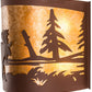 Meyda Lighting Moose at Lake 16" 2-Light Rust Wall Sconce With Amber Mica Shade Glass