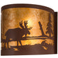 Meyda Lighting Moose at Lake 16" 2-Light Rust Wall Sconce With Amber Mica Shade Glass