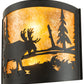Meyda Lighting Moose at Lake 16" 2-Light Textured Black Wall Sconce With Amber Mica Shade Glass