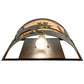 Meyda Lighting Moose at Lake 16" 2-Light Textured Black Wall Sconce With Amber Mica Shade Glass