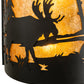 Meyda Lighting Moose at Lake 16" 2-Light Textured Black Wall Sconce With Amber Mica Shade Glass