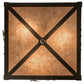 Meyda Lighting Moose at Lake 20" 3-Light Timeless Bronze Flush Mount Light With Silver Mica Shade Glass