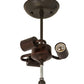 Meyda Lighting Moose at Lake 20" 3-Light Timeless Bronze Flush Mount Light With Silver Mica Shade Glass