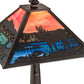 Meyda Lighting Moose at Lake 22" Craftsman Brown Table Lamp With Multi-Colored Shade Glass