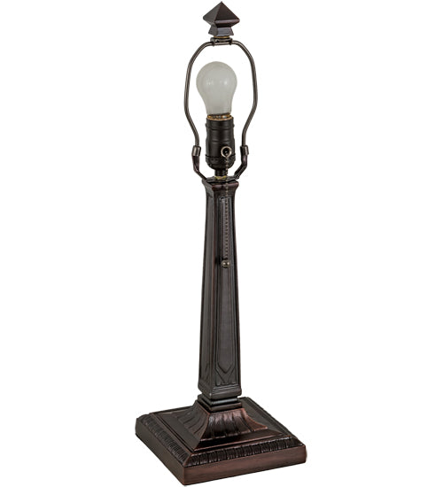 Meyda Lighting Moose at Lake 22" Craftsman Brown Table Lamp With Multi-Colored Shade Glass
