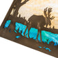 Meyda Lighting Moose at Lake 23" 3-Light Antique Copper Island Pendant Light With Beige Flemish and Blue Green Ripple Shade Glass