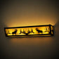 Meyda Lighting Moose at Lake 24" 4-Light Mahogany Bronze Vanity Light With Beige Art Shade Glass