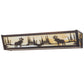Meyda Lighting Moose at Lake 24" 4-Light Mahogany Bronze Vanity Light With Beige Art Shade Glass