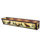 Meyda Lighting Moose at Lake 24" 4-Light Mahogany Bronze Vanity Light With Beige Art Shade Glass