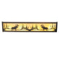 Meyda Lighting Moose at Lake 24" 4-Light Mahogany Bronze Vanity Light With Beige Art Shade Glass