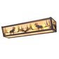 Meyda Lighting Moose at Lake 24" 4-Light Mahogany Bronze Vanity Light With Beige Art Shade Glass