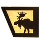 Meyda Lighting Moose at Lake 24" 4-Light Mahogany Bronze Vanity Light With Beige Art Shade Glass