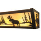 Meyda Lighting Moose at Lake 24" 4-Light Mahogany Bronze Vanity Light With Beige Art Shade Glass