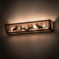 Meyda Lighting Moose at Lake 24" 4-Light Oil Rubbed Bronze Vanity Light With Silver Mica Shade Glass