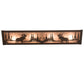 Meyda Lighting Moose at Lake 24" 4-Light Oil Rubbed Bronze Vanity Light With Silver Mica Shade Glass