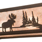 Meyda Lighting Moose at Lake 24" 4-Light Oil Rubbed Bronze Vanity Light With Silver Mica Shade Glass