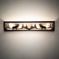 Meyda Lighting Moose at Lake 24" 4-Light Textured Black Vanity Light With Silver Mica Shade Glass