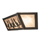 Meyda Lighting Moose at Lake 24" 4-Light Textured Black Vanity Light With Silver Mica Shade Glass