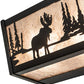 Meyda Lighting Moose at Lake 24" 4-Light Textured Black Vanity Light With Silver Mica Shade Glass