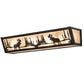 Meyda Lighting Moose at Lake 24" 4-Light Textured Black Vanity Light With Silver Mica Shade Glass