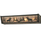 Meyda Lighting Moose at Lake 24" 4-Light Timeless Bronze Vanity Light With Silver Mica Shade Glass