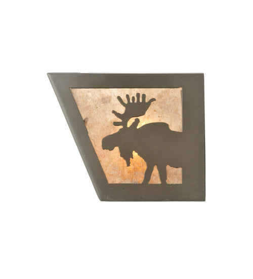 Meyda Lighting Moose at Lake 24" 4-Light Timeless Bronze Vanity Light With Silver Mica Shade Glass