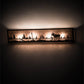 Meyda Lighting Moose at Lake 31" 4-Light Craftsman Brown Vanity Light With Silver Mica Shade Glass