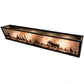 Meyda Lighting Moose at Lake 31" 4-Light Craftsman Brown Vanity Light With Silver Mica Shade Glass