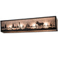 Meyda Lighting Moose at Lake 31" 4-Light Craftsman Brown Vanity Light With Silver Mica Shade Glass
