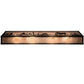 Meyda Lighting Moose at Lake 31" 4-Light Craftsman Brown Vanity Light With Silver Mica Shade Glass