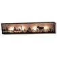 Meyda Lighting Moose at Lake 31" 4-Light Craftsman Brown Vanity Light With Silver Mica Shade Glass