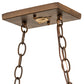 Meyda Lighting Moose at Lake 33" 6-Light Antique Copper Island Pedant Light With Amber Mica Shade Glass