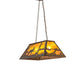 Meyda Lighting Moose at Lake 33" 6-Light Antique Copper Island Pedant Light With Amber Mica Shade Glass
