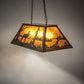 Meyda Lighting Moose at Lake 33" 6-Light Antique Copper Island Pedant Light With Amber Mica Shade Glass