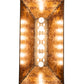 Meyda Lighting Moose at Lake 33" 6-Light Antique Copper Island Pedant Light With Amber Mica Shade Glass