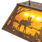 Meyda Lighting Moose at Lake 33" 6-Light Antique Copper Island Pedant Light With Amber Mica Shade Glass