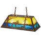 Meyda Lighting Moose at Lake 33" 6-Light Antique Copper Island Pendant Light With Beige & Blue Green Art Shade Glass