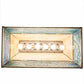 Meyda Lighting Moose at Lake 33" 6-Light Antique Copper Island Pendant Light With Beige & Blue Green Art Shade Glass
