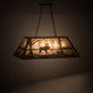 Meyda Lighting Moose at Lake 33" 6-Light Antique Copper Island Pendant Light With Silver Mica Shade Glass
