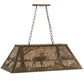 Meyda Lighting Moose at Lake 33" 6-Light Antique Copper Island Pendant Light With Silver Mica Shade Glass