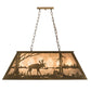 Meyda Lighting Moose at Lake 33" 6-Light Antique Copper Island Pendant Light With Silver Mica Shade Glass