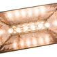 Meyda Lighting Moose at Lake 33" 6-Light Antique Copper Island Pendant Light With Silver Mica Shade Glass