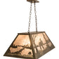 Meyda Lighting Moose at Lake 33" 6-Light Antique Copper Island Pendant Light With Silver Mica Shade Glass